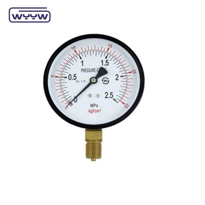 China factory dual scale water 4" black steel case pressure gauge